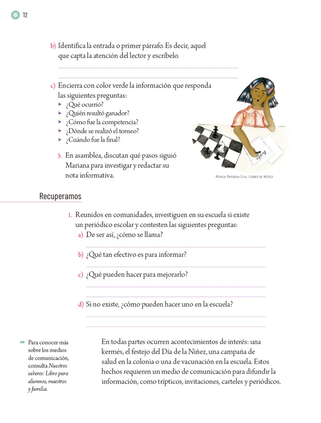 Miniatura página 15 de Proyectos Escolares.   Libro de Educación Primaria Grado 5°  Ciclo Escolar 2025 - 2026