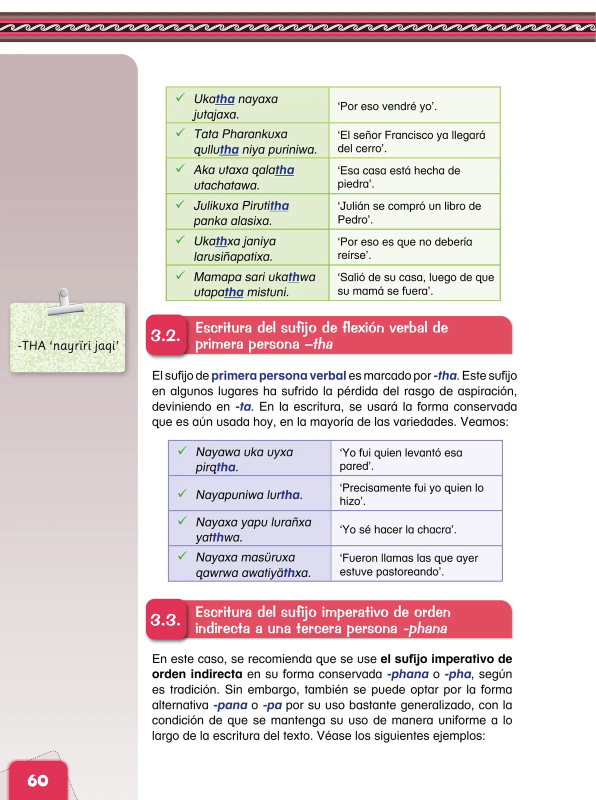 Miniatura página 62 de Aymara arutha chiqapa qillqañataki panka = Manual de escritura Aimara · 2021