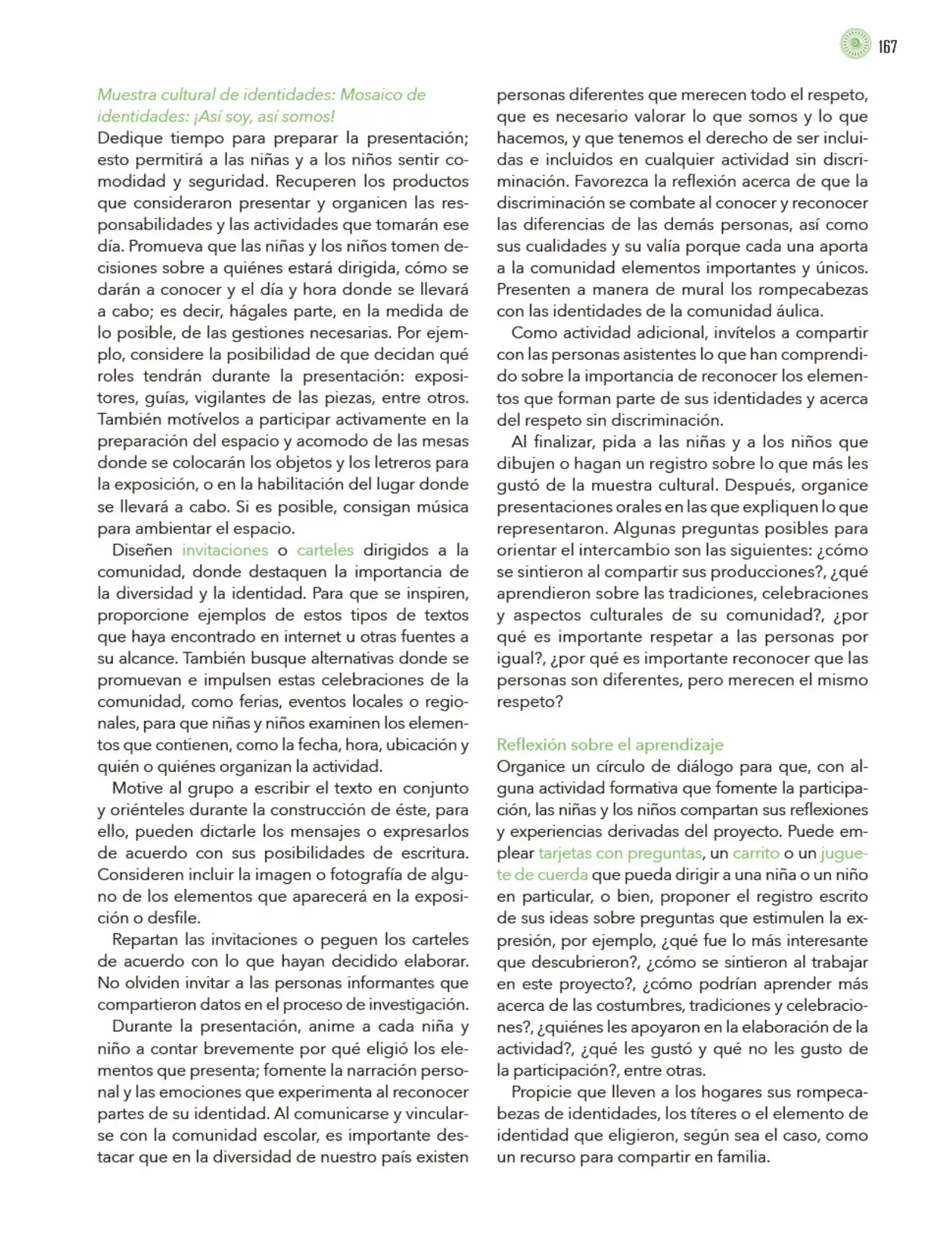 Página 168 de Modalidades de trabajo para la acción transformadora y el codiseño Libro de Educación Preescolar Grado 1°, 2°, 3° Ciclo Escolar 2025 - 2026