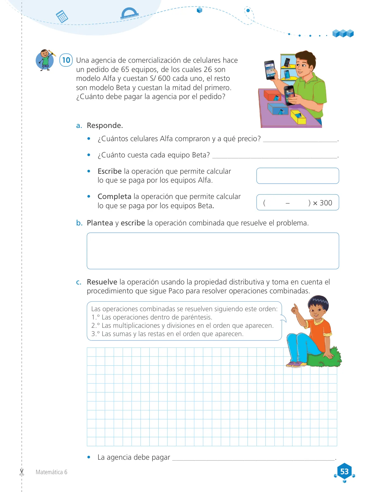 Miniatura página 55 de Matemática 6 : cuaderno de trabajo para sexto grado de Educación Primaria 2019 · 2019