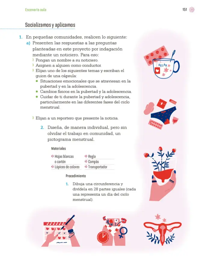 Página 154 de Proyectos de Aula. Libro de Educación Primaria Grado 4° Ciclo Escolar 2025 - 2026