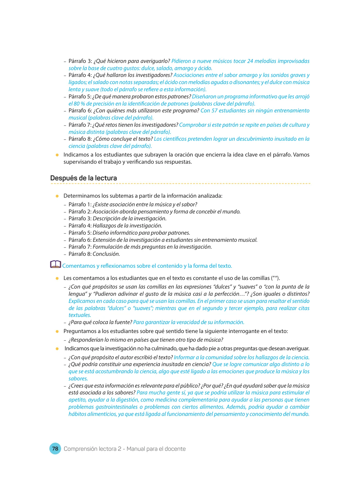 Página 80 de Comprensión lectora : manual para el docente de segundo grado de Secundaria 2018 · 2018