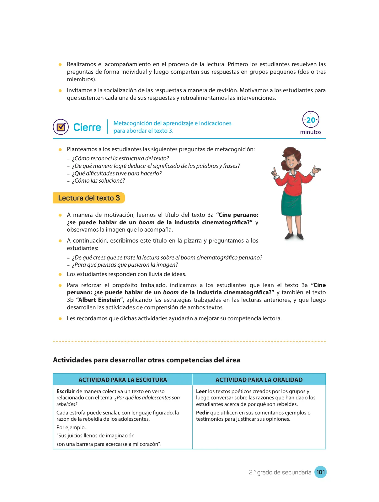 Miniatura página 103 de Comprensión lectora : manual para el docente de segundo grado de Secundaria 2018 · 2018