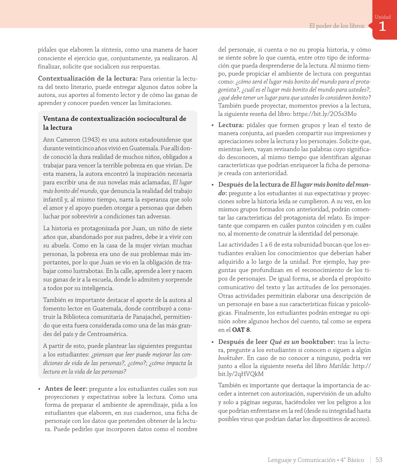 Página 55 de Lenguaje y Comunicación – Cuarto Básico | Texto del Estudiante MINEDUC – Descargar PDF · 2024