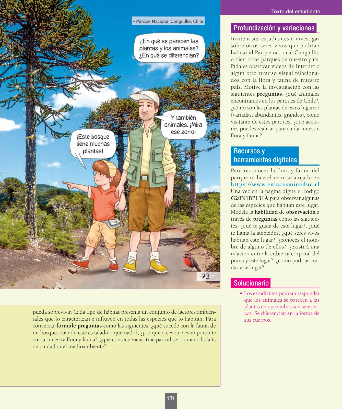 Página 132 de Ciencias Naturales – Primero Básico | Texto del Estudiante (MINEDUC) – Descargar PDF · 2024