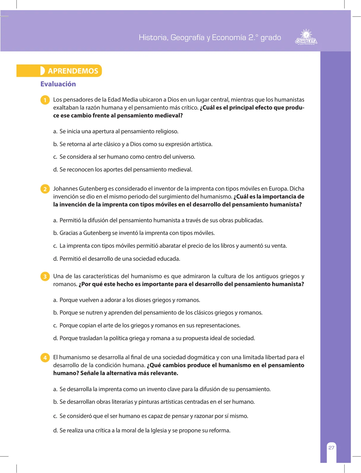Página 27 de Historia, Geografía y Economía 2 : cuaderno de reforzamiento pedagógico - JEC ﻿ · 2016