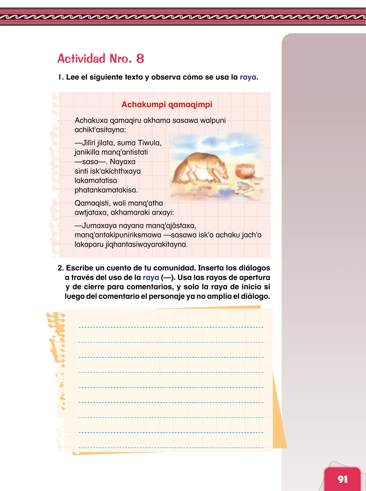 Página 93 de Aymara arutha chiqapa qillqañataki panka = Manual de escritura Aimara · 2021