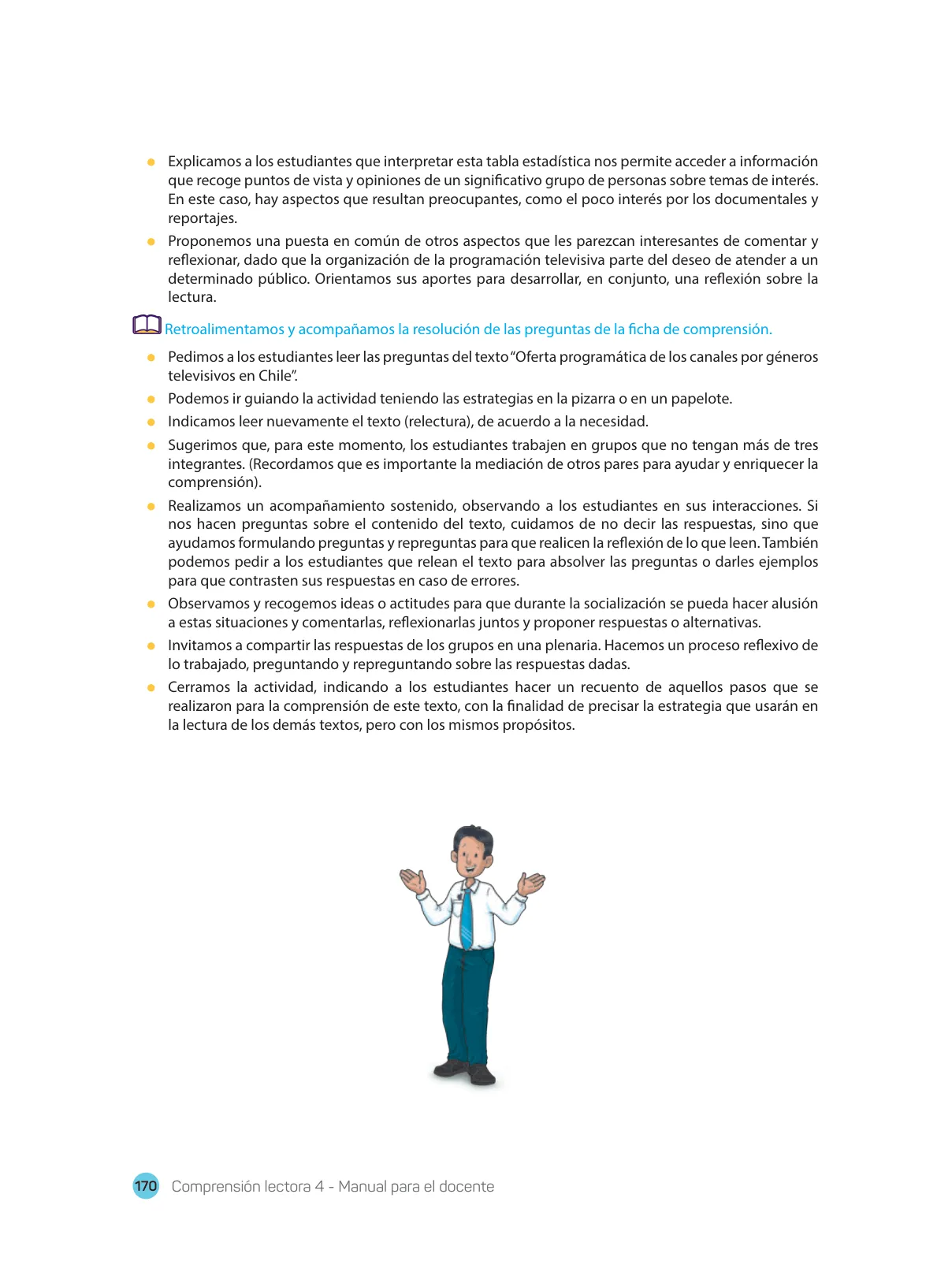 Miniatura página 172 de Comprensión lectora : manual para el docente de cuarto grado de Secundaria 2018 · 2018