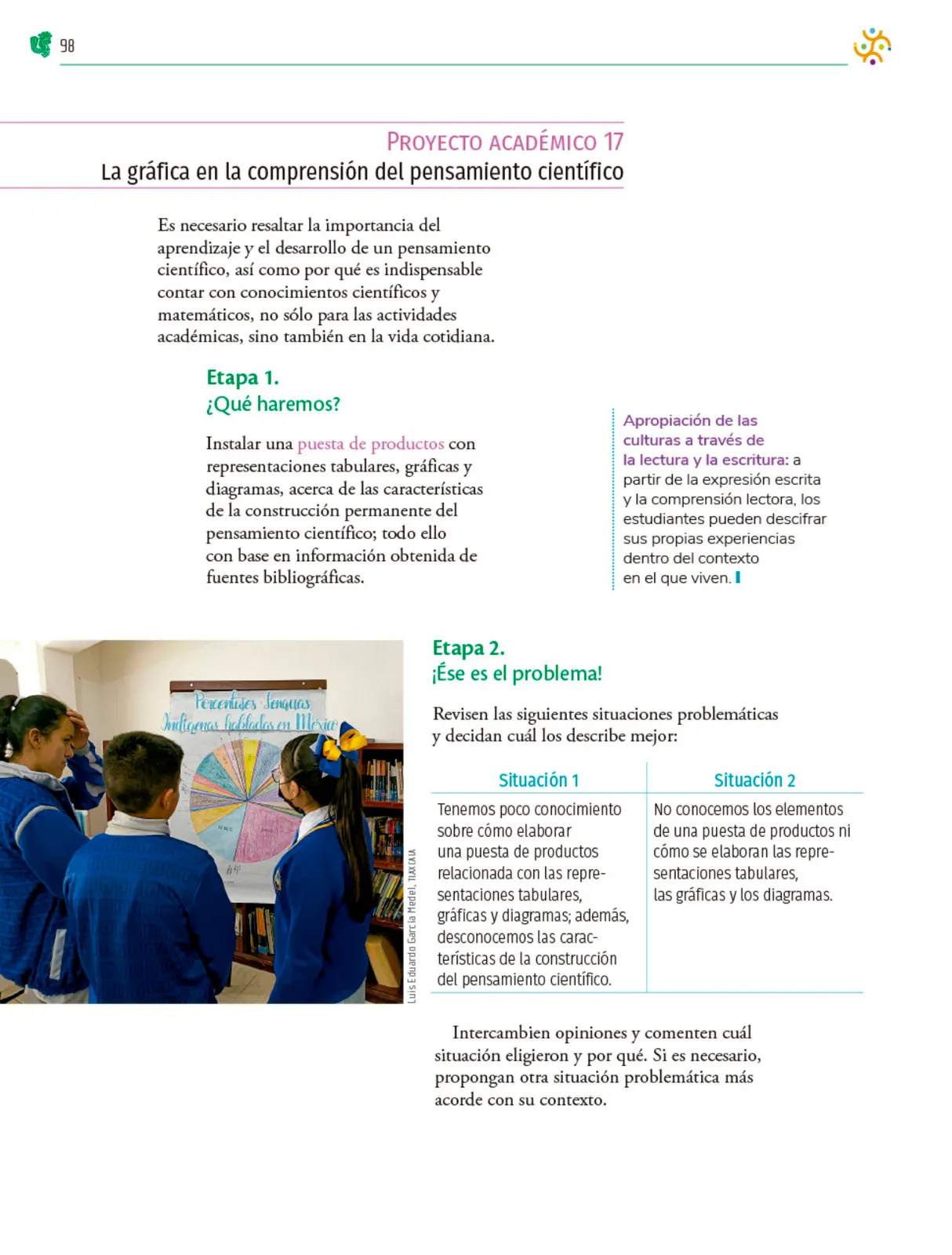Miniatura página 99 de Colección Ximhai. Nuestro libro de Proyectos.  Tomo II.   Libro de Educación Telesecundaria Grado 1°  Ciclo Escolar 2025 - 2026