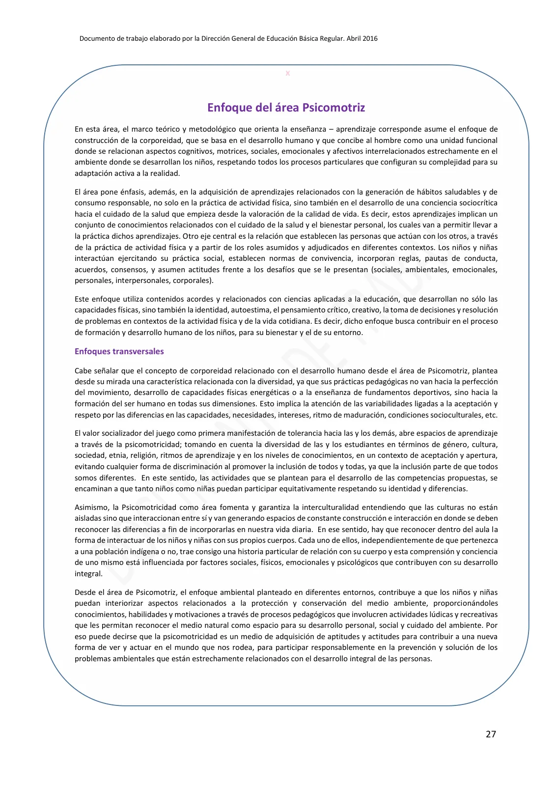 Miniatura página 27 de Programa curricular de Educación Inicial · 2016