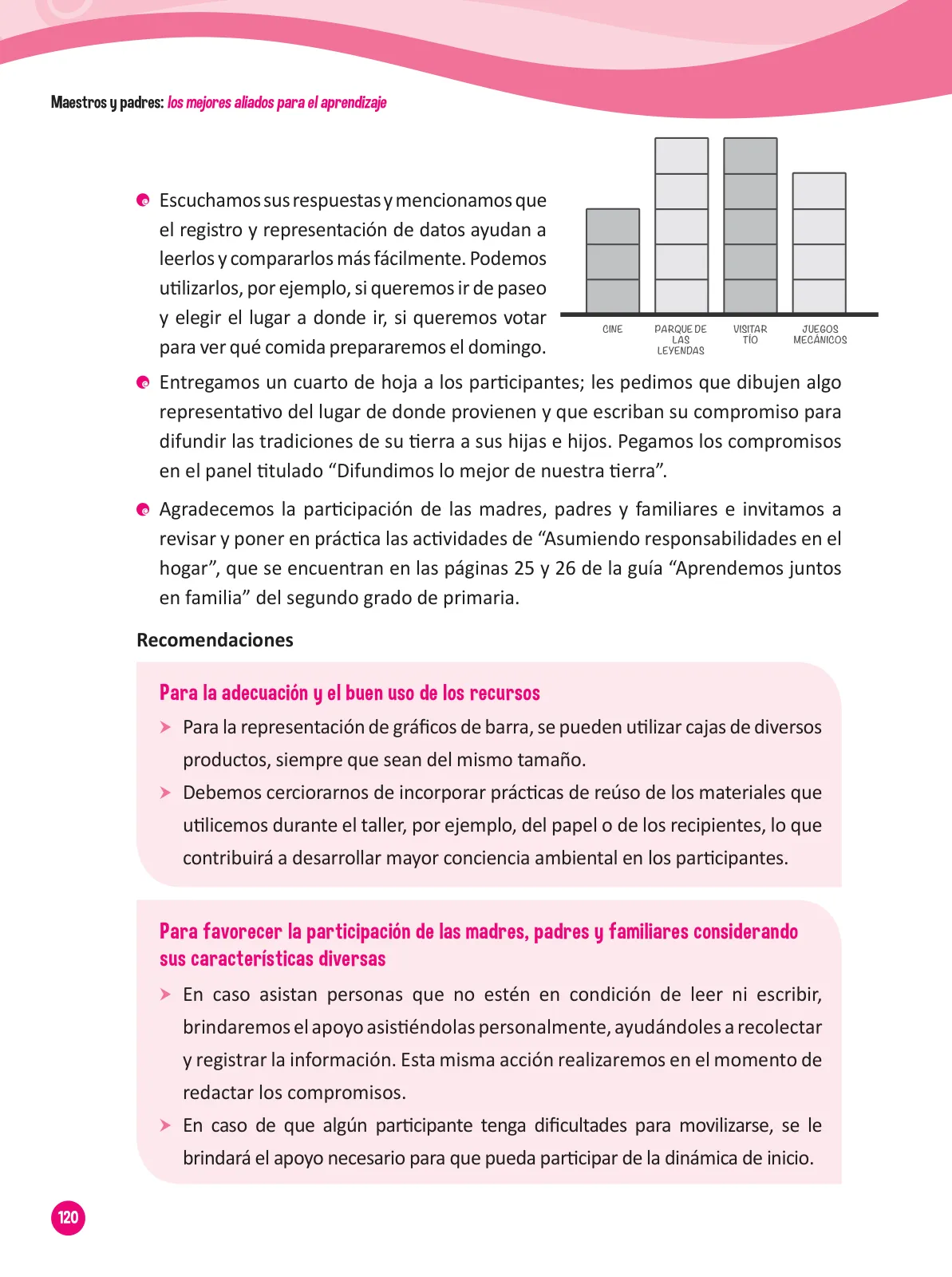 Miniatura página 122 de Guía para el trabajo docente con las familias del ciclo III de Primaria · 2016