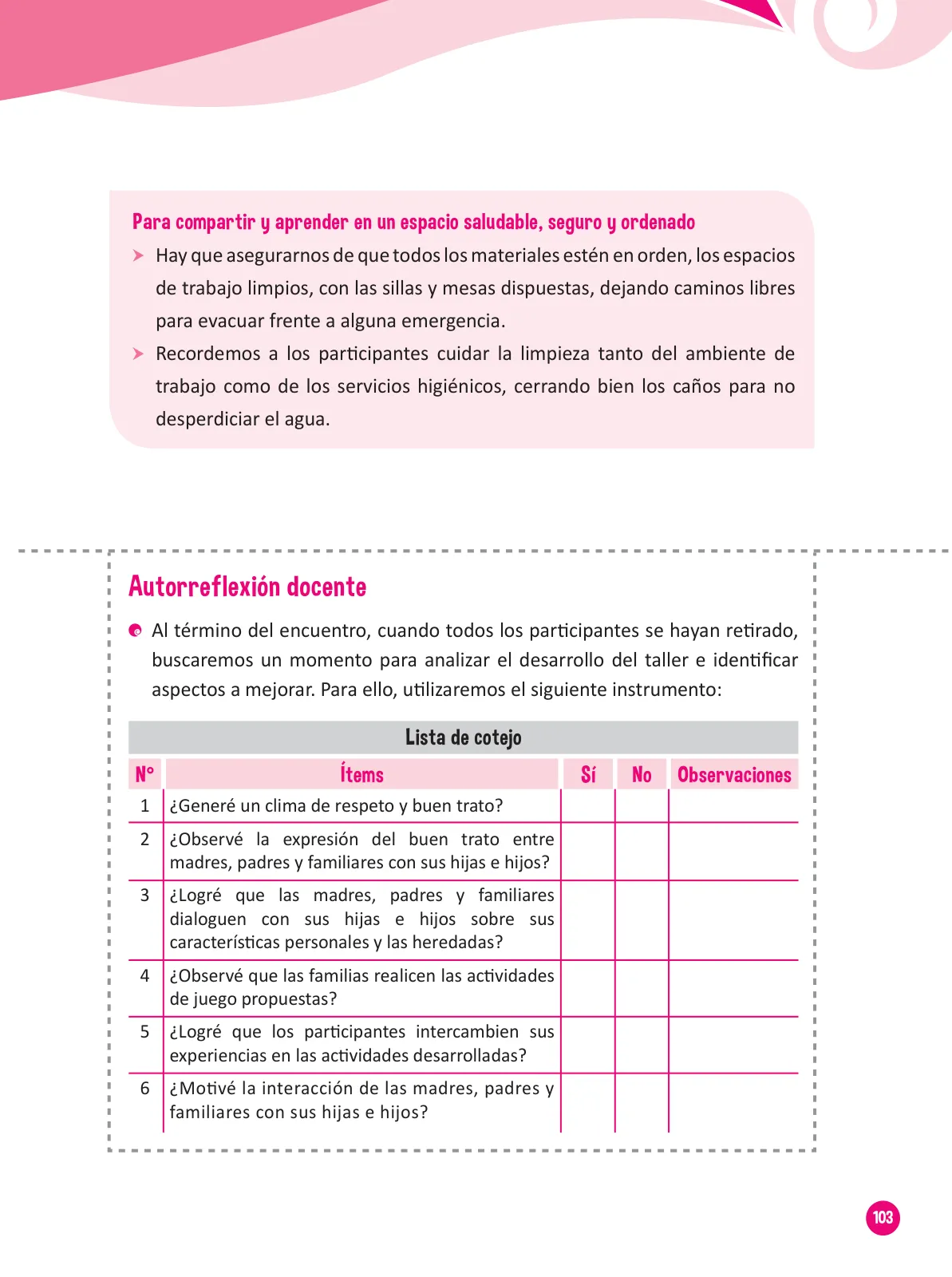 Página 105 de Guía para el trabajo docente con las familias del ciclo III de Primaria · 2016