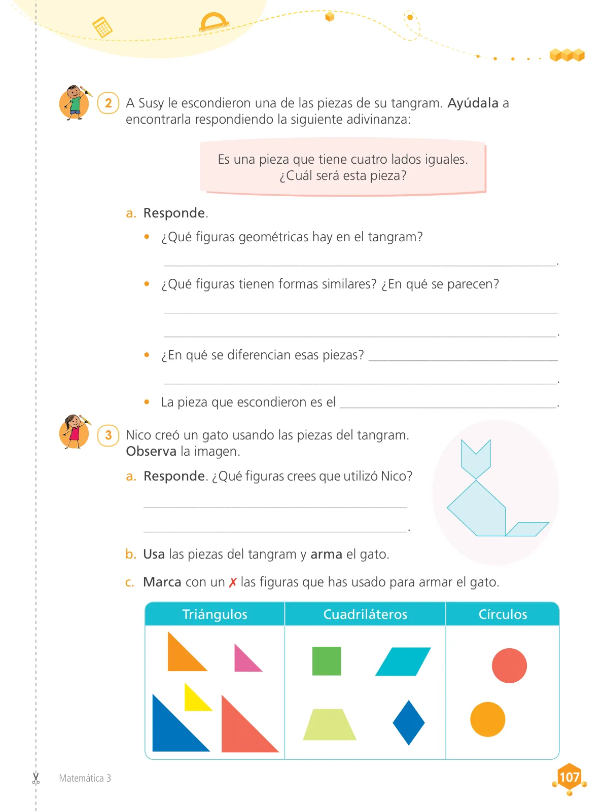 Página 109 de Matemática 3 : cuaderno de trabajo para tercer grado de Educación Primaria 2019 · 2019