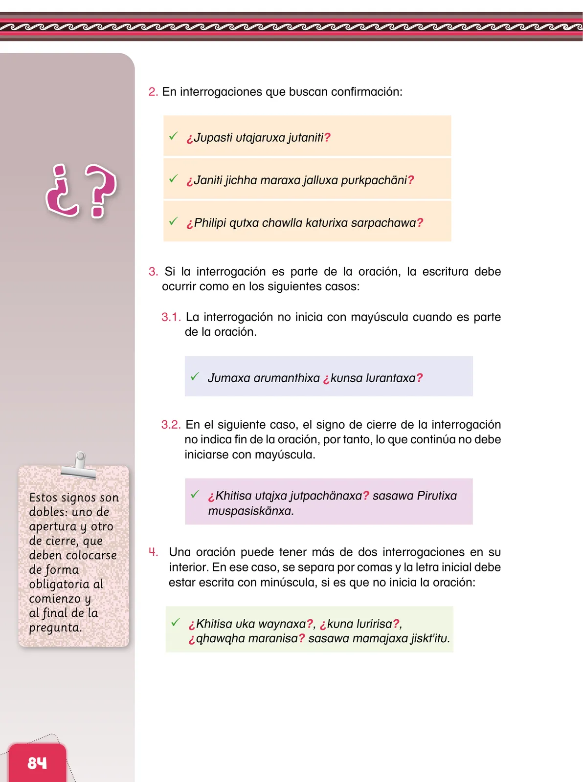 Miniatura página 86 de Aymara arutha chiqapa qillqañataki panka = Manual de escritura Aimara · 2021