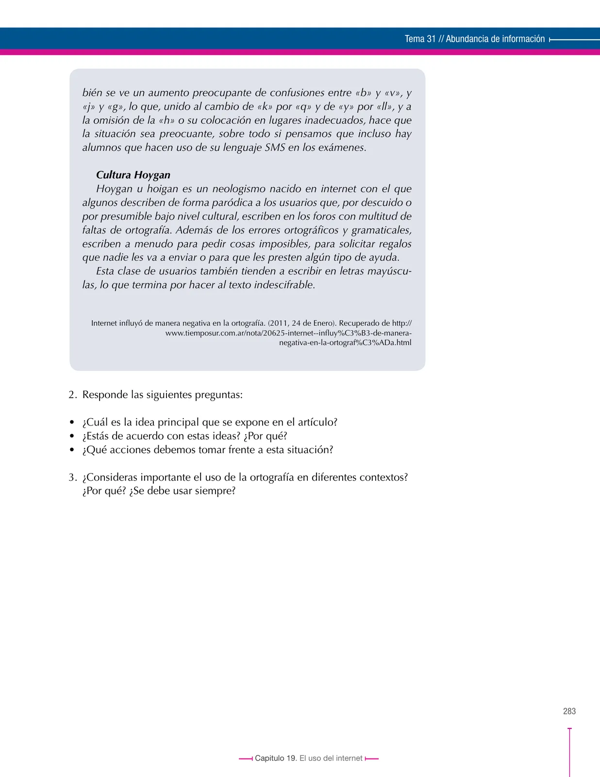 Página 283 de Lenguaje 9° · Secundaria Activa