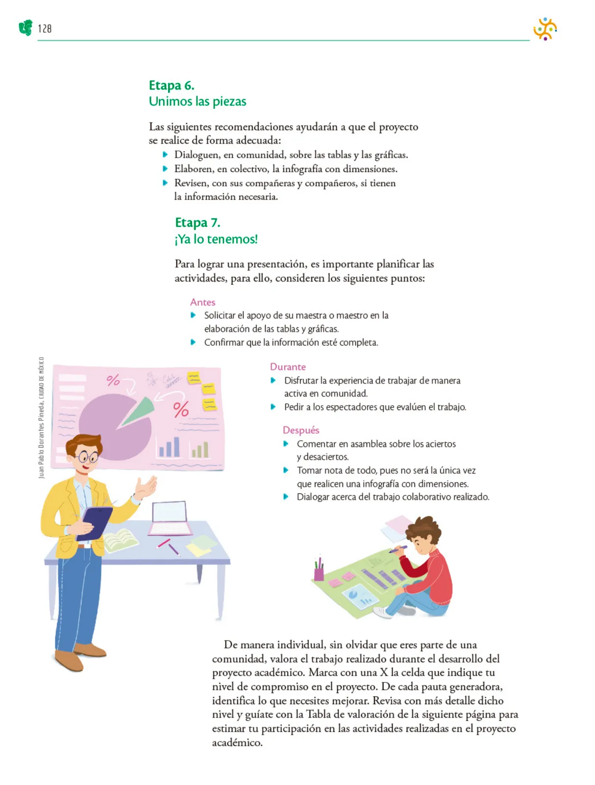Miniatura página 129 de Colección Ximhai. Nuestro libro de Proyectos. Tomo I.   Libro de Educación Telesecundaria Grado 1°  Ciclo Escolar 2025 - 2026