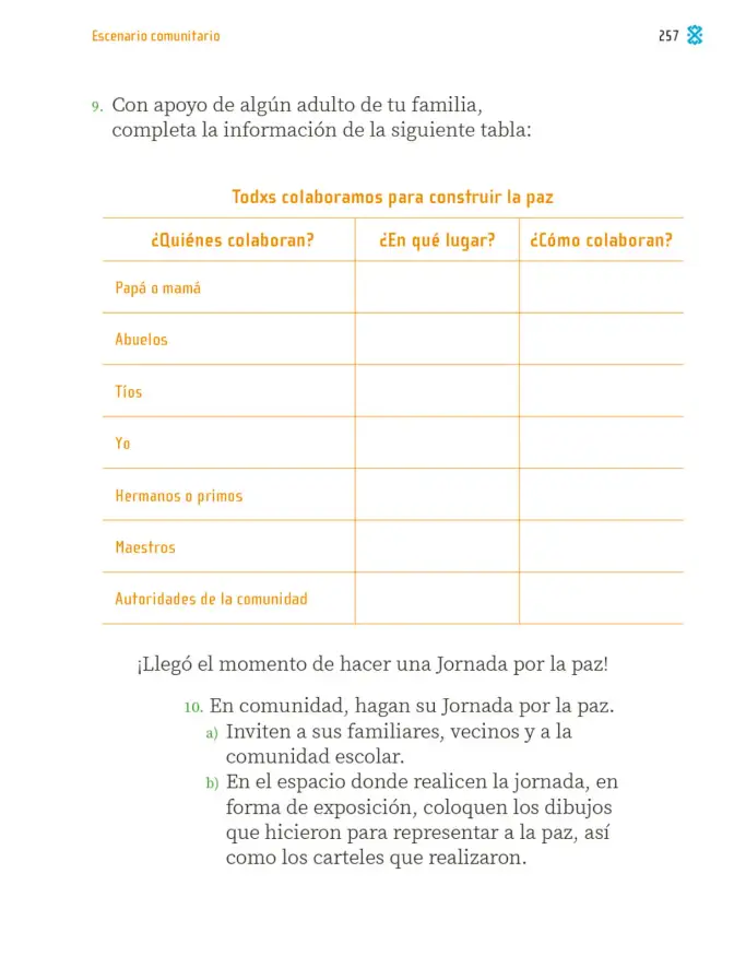 Página 260 de Proyectos Comunitarios. Libro de Educación Primaria Grado 2° Ciclo Escolar 2025 - 2026