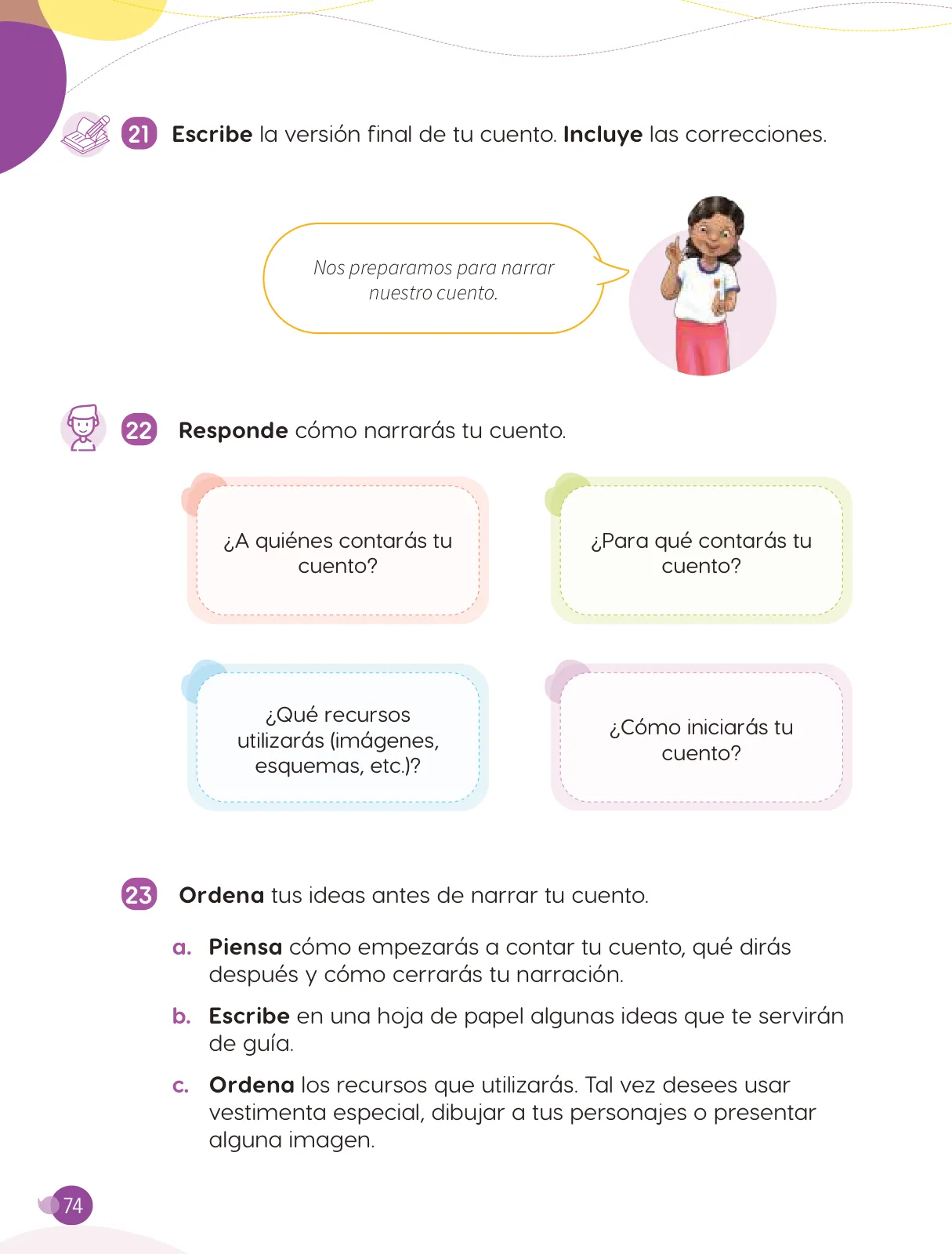 Miniatura página 76 de Cuadernillo de Comunicación 3. Tercer grado de Primaria · 2024