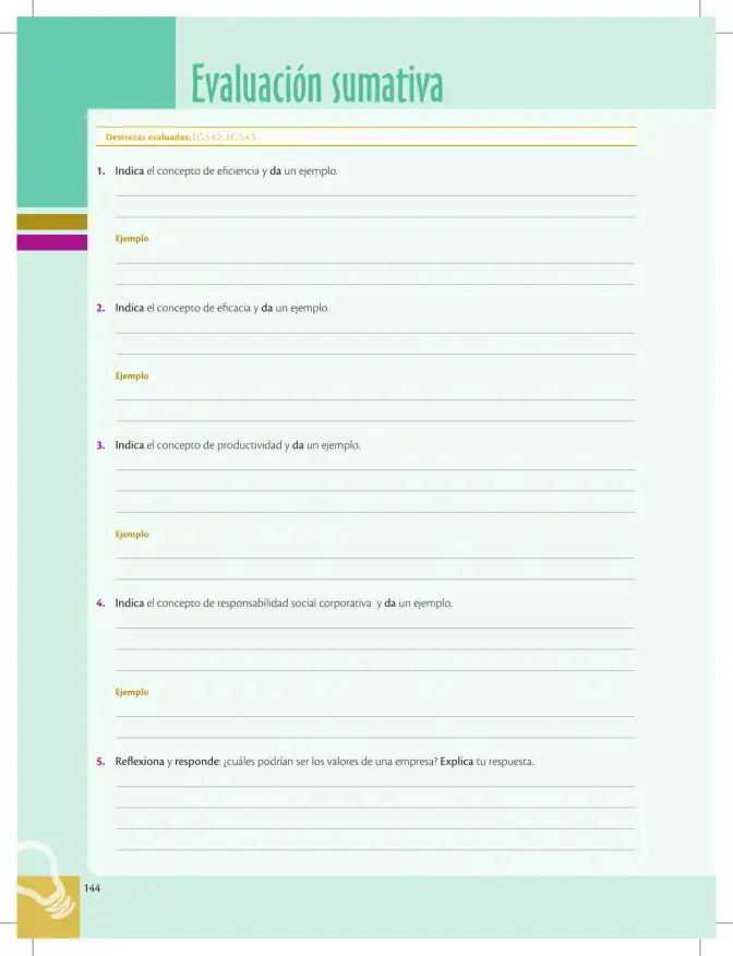 Página 144 de Emprendimiento Y Gestion 2° · Bgu 2 Emprendimiento Y Gestion 2019 · 2019