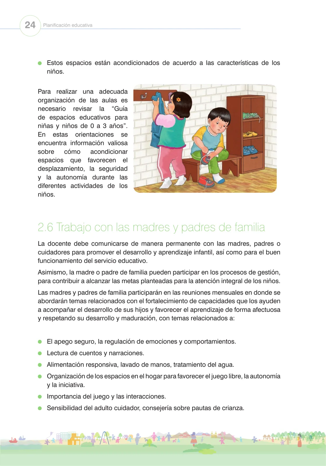 Miniatura página 26 de Orientaciones para el funcionamiento de las cunas y cunas jardín que brindan el servicio de educación y cuidado diurno con atención integral para niñas y niños de 12 a 36 meses : guía del servicio y protocolos · 2024