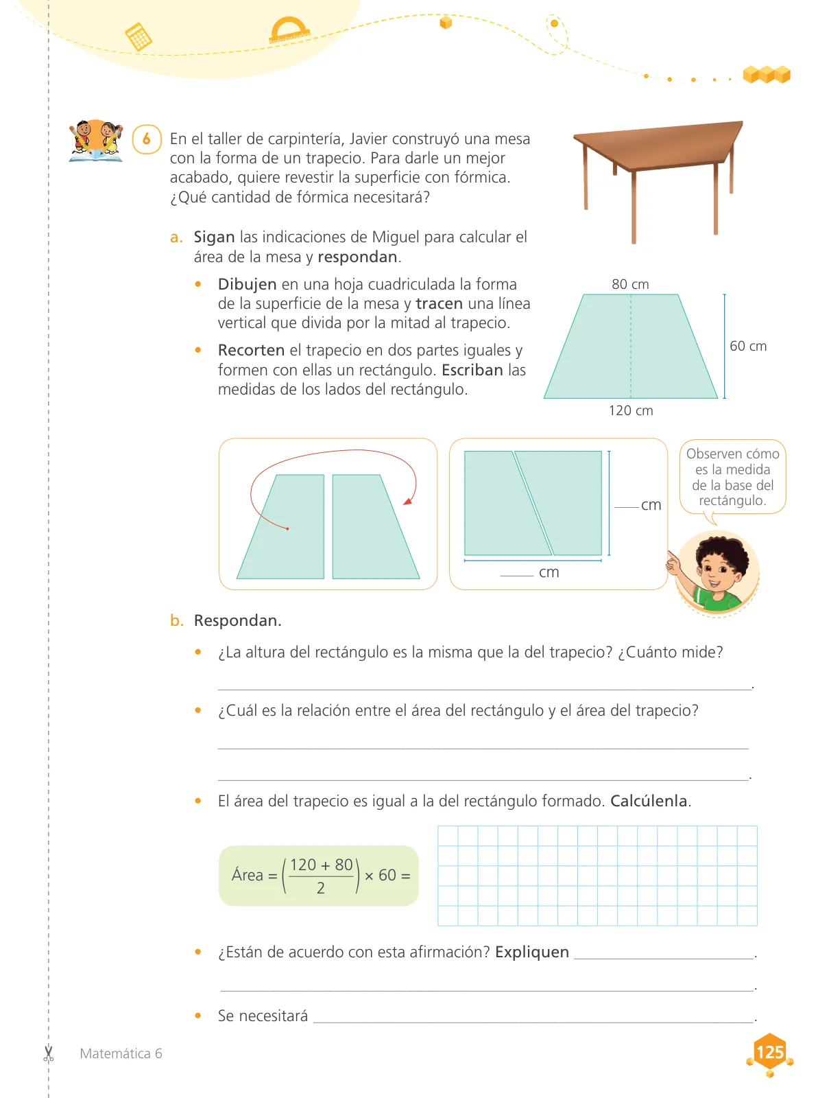 Página 127 de Matemática 6 : cuaderno de trabajo para sexto grado de Educación Primaria 2019 · 2019