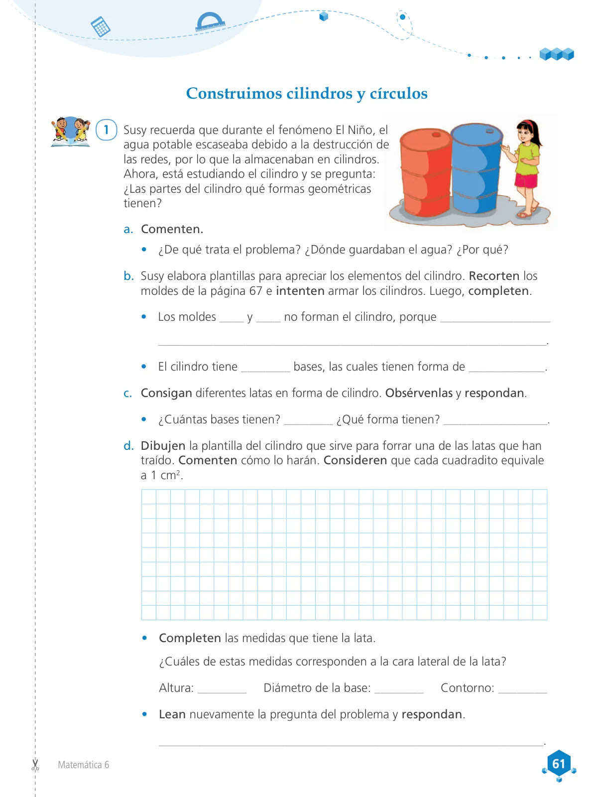 Miniatura página 63 de Matemática 6 : cuaderno de trabajo para sexto grado de Educación Primaria 2019 · 2019