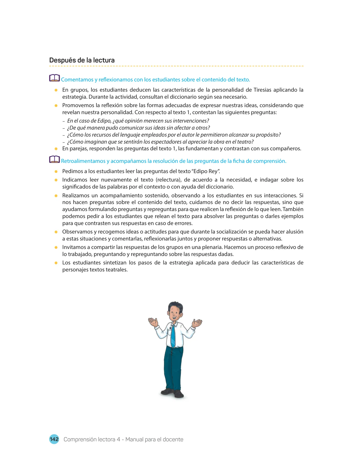 Miniatura página 144 de Comprensión lectora : manual para el docente de cuarto grado de Secundaria 2018 · 2018