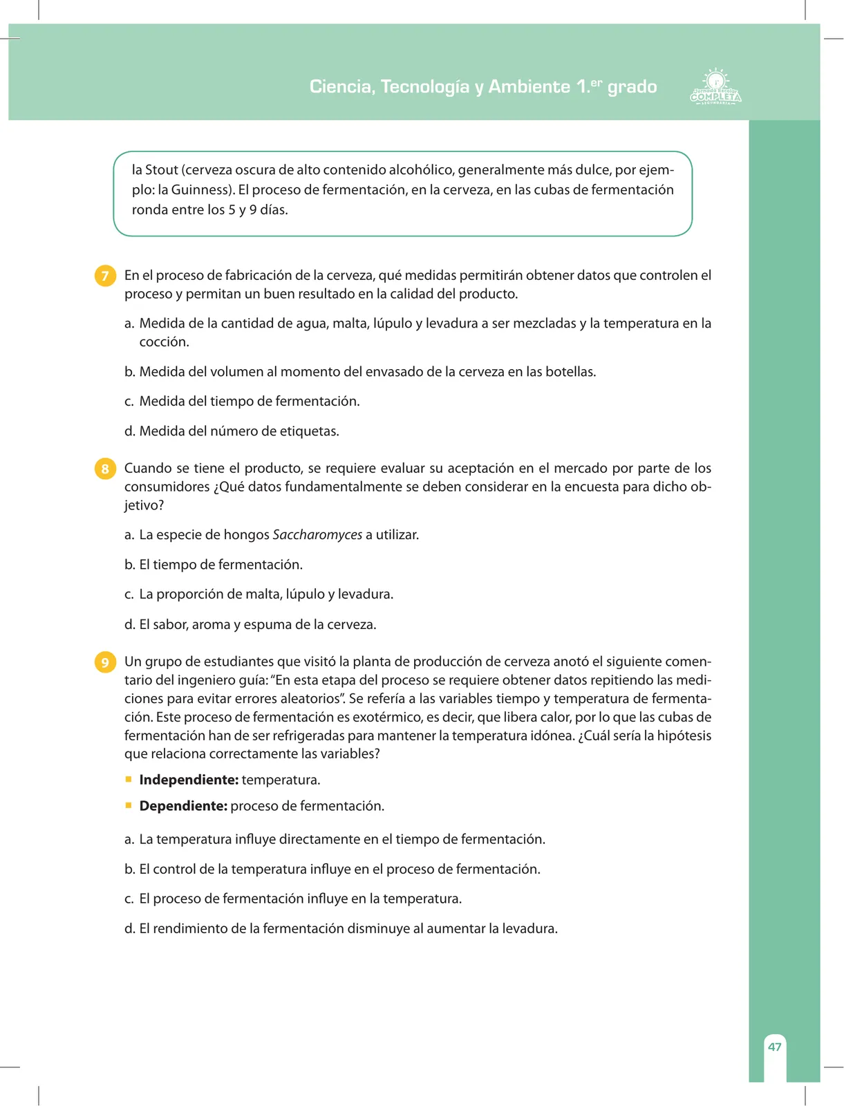 Miniatura página 47 de Ciencia, Tecnología y Ambiente 1. Cuaderno de reforzamiento pedagógico - JEC · 2016