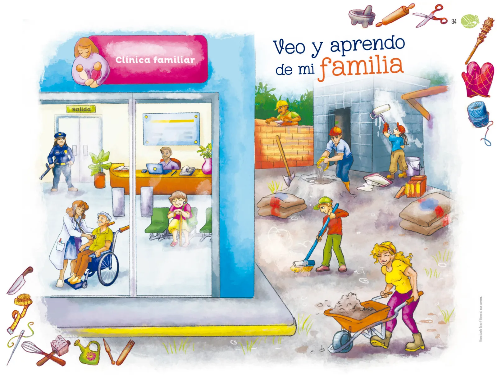Página 35 de Explorar e imaginar con mi libro de Preescolar.   Libro de Educación Preescolar Grado 1°  Ciclo Escolar 2025 - 2026