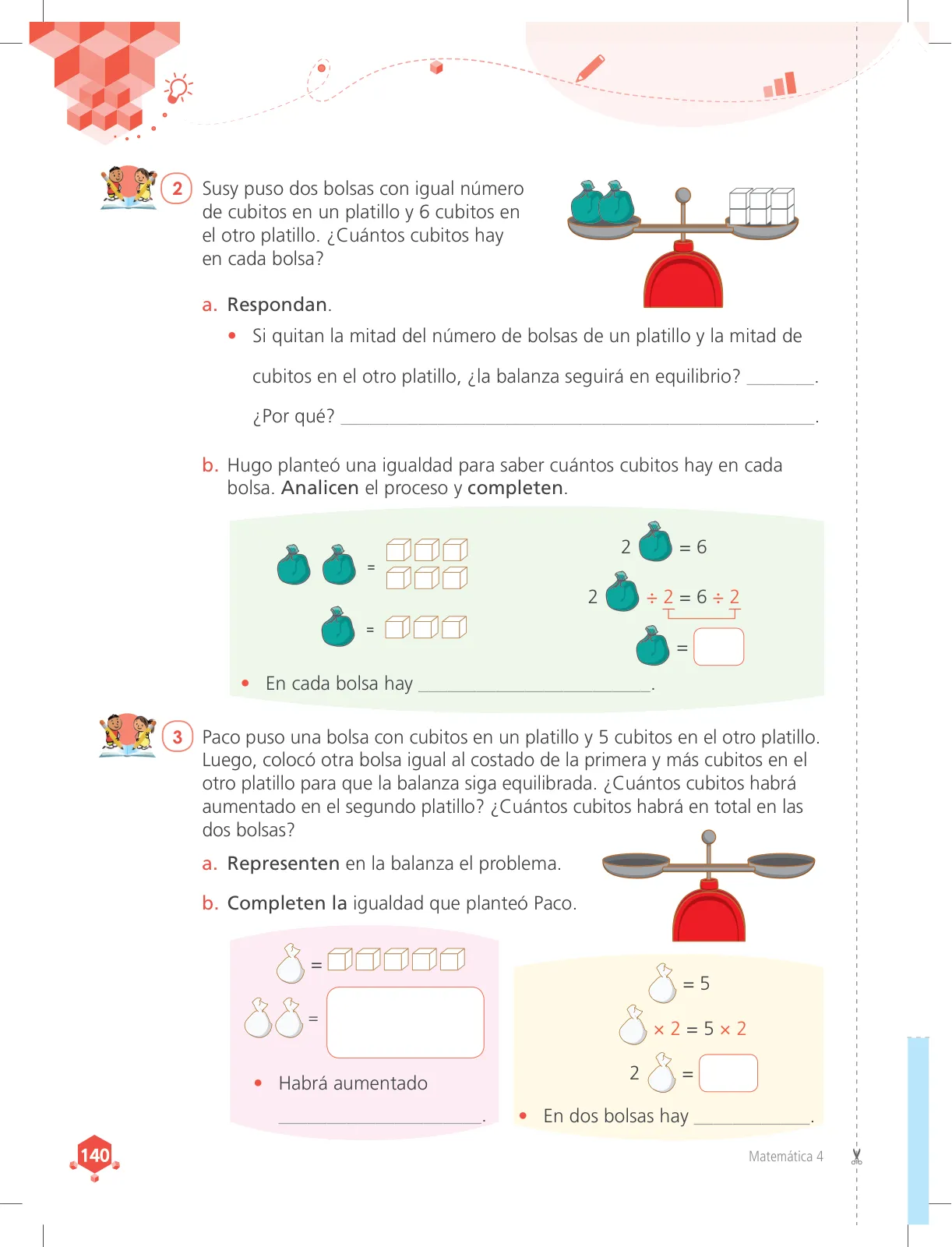 Miniatura página 140 de Matemática 4 : cuaderno de trabajo para cuarto grado de Educación Primaria 2018 · 2018