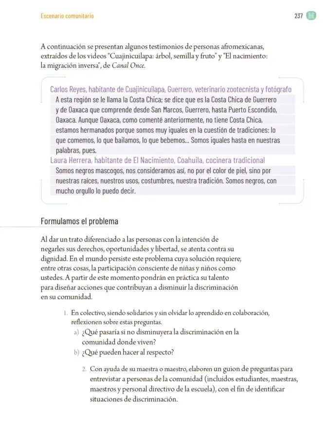 Página 240 de Proyectos Comunitarios. Libro de Educación Primaria Grado 6° Ciclo Escolar 2025 - 2026