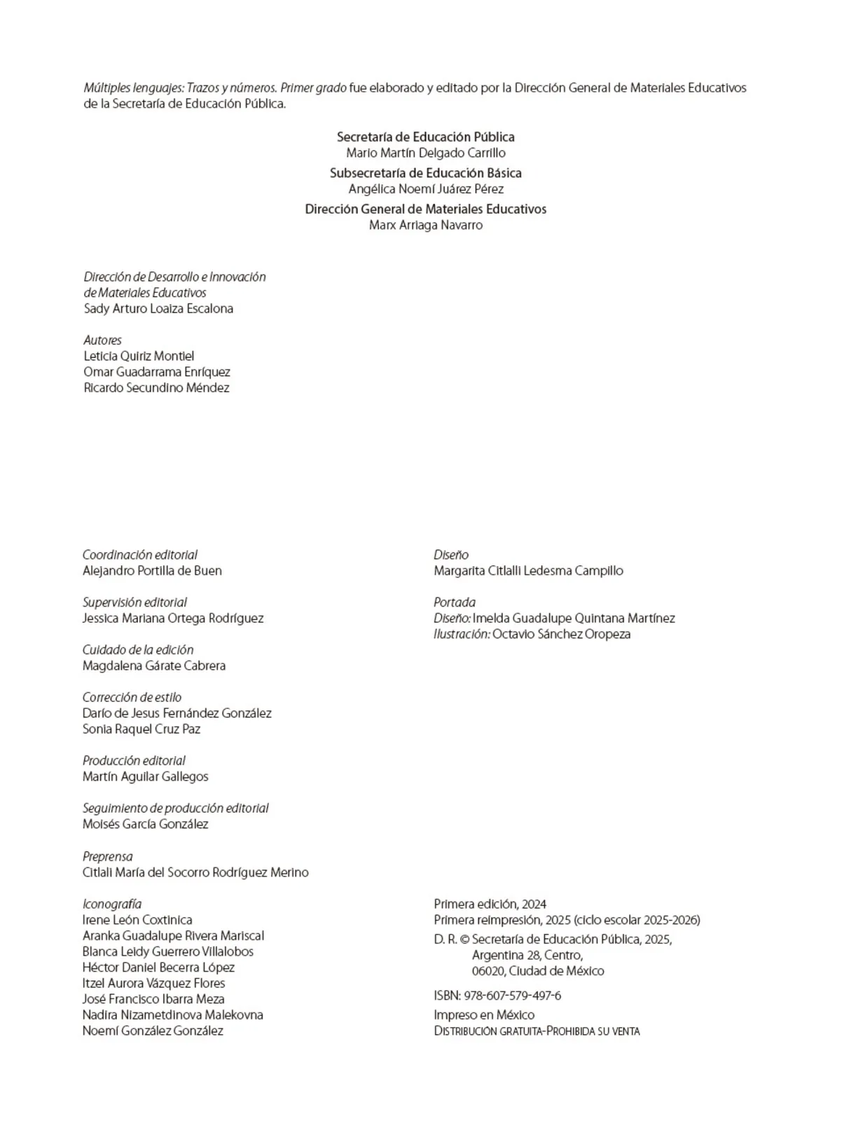 Miniatura página 3 de Múltiples lenguajes. Trazos y números.   Libro de Educación Primaria Grado 1°  Ciclo Escolar 2025 - 2026
