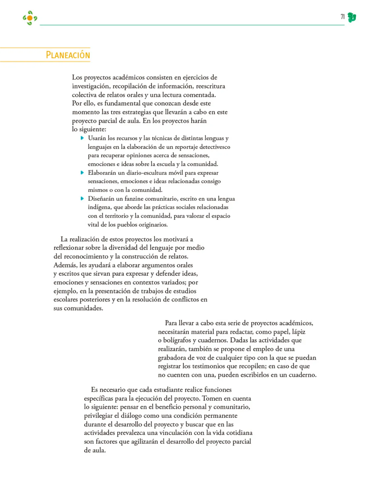Página 72 de Colección Sk´asolil. Nuestro libro de Proyectos. Tomo II. Libro de Educación Telesecundaria Grado 2° Ciclo Escolar 2025 - 2026
