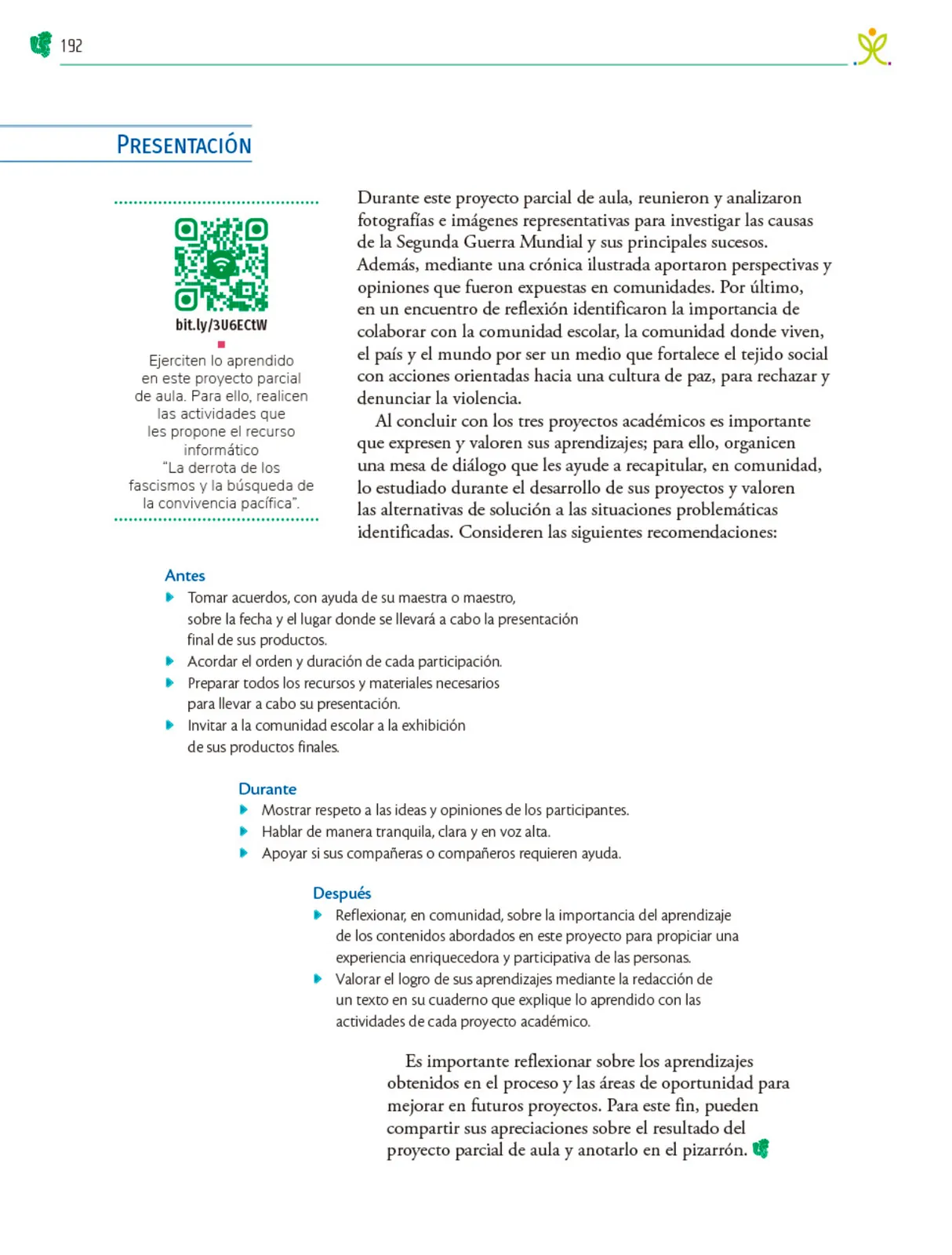 Miniatura página 193 de Colección Nanahuatzin. Nuestro libro de Proyectos.  Tomo III.  Libro de Educación Telesecundaria Grado 3°  Ciclo Escolar 2025 - 2026