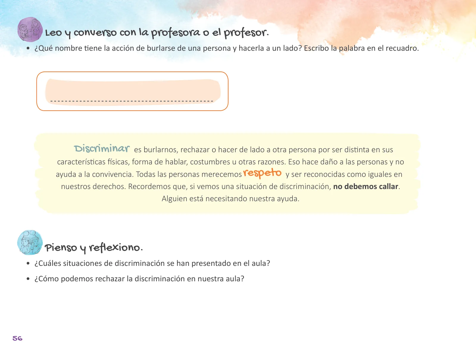 Miniatura página 58 de Cuadernillo de Tutoría Segundo Grado Educación Primaria 2019 · 2019