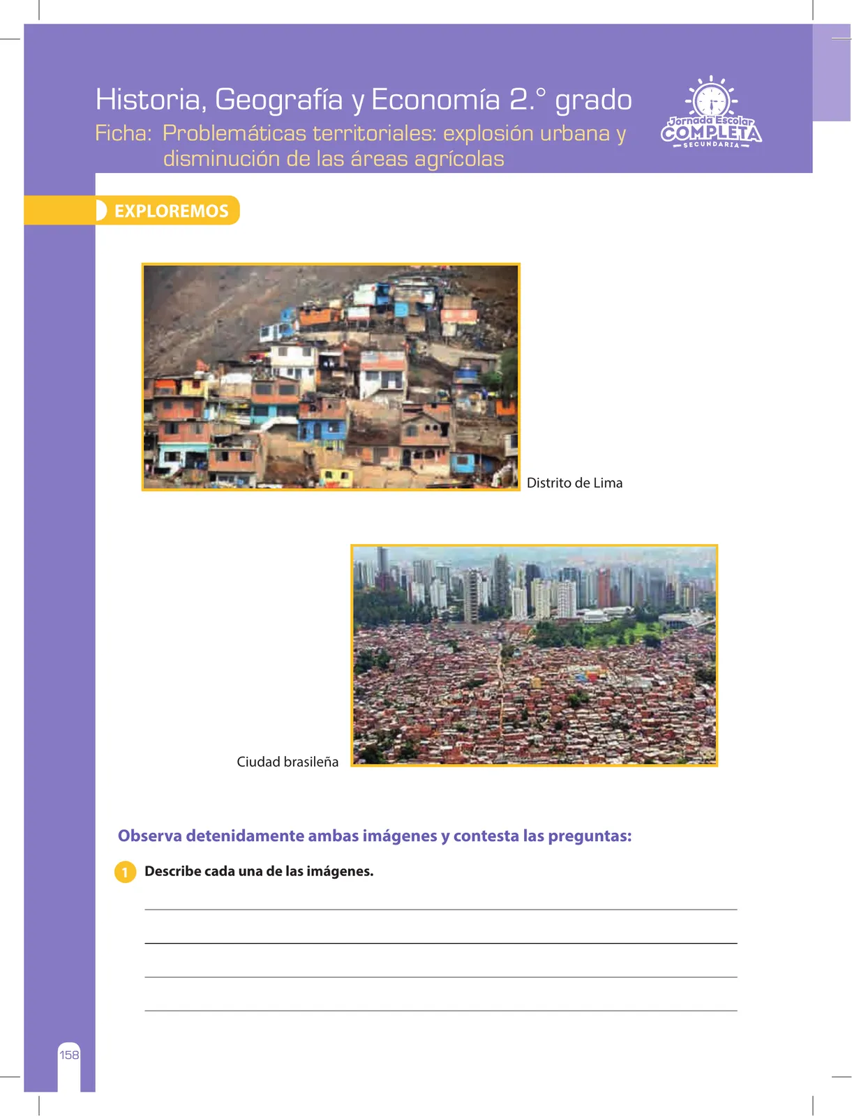 Miniatura página 158 de Historia, Geografía y Economía 2 : cuaderno de reforzamiento pedagógico - JEC ﻿ · 2016