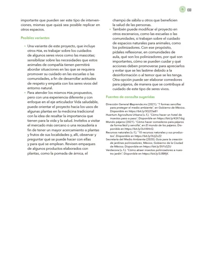 Página 134 de Modalidades de trabajo para la acción transformadora y el codiseño Libro de Educación Preescolar Grado 1°, 2°, 3° Ciclo Escolar 2025 - 2026