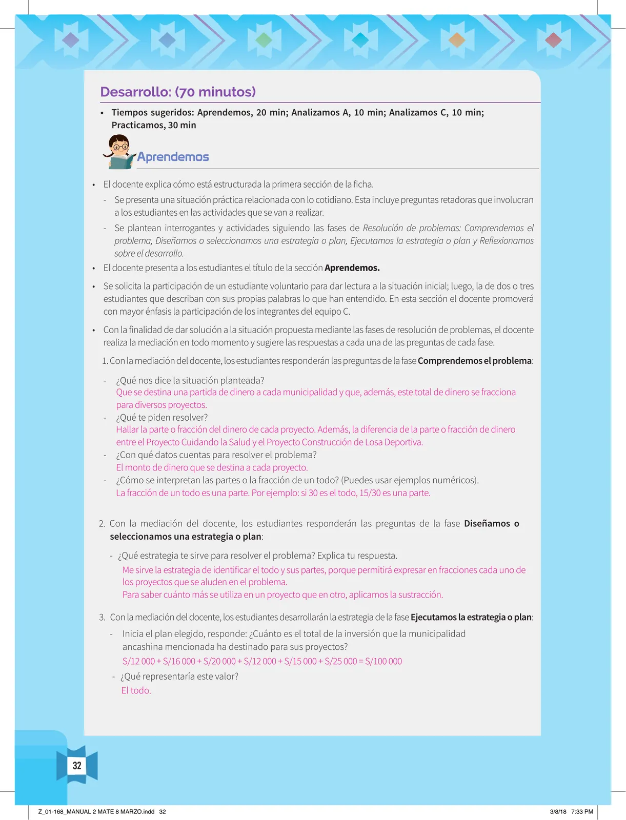 Miniatura página 34 de Resolvamos problemas 2 : manual para el docente 2018 · 2018