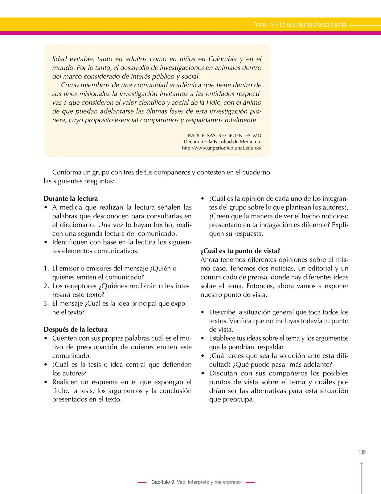 Página 135 de Lenguaje 9° · Secundaria Activa