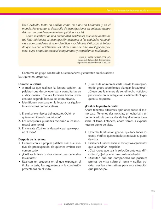 Página 135 de Lenguaje 9° · Secundaria Activa
