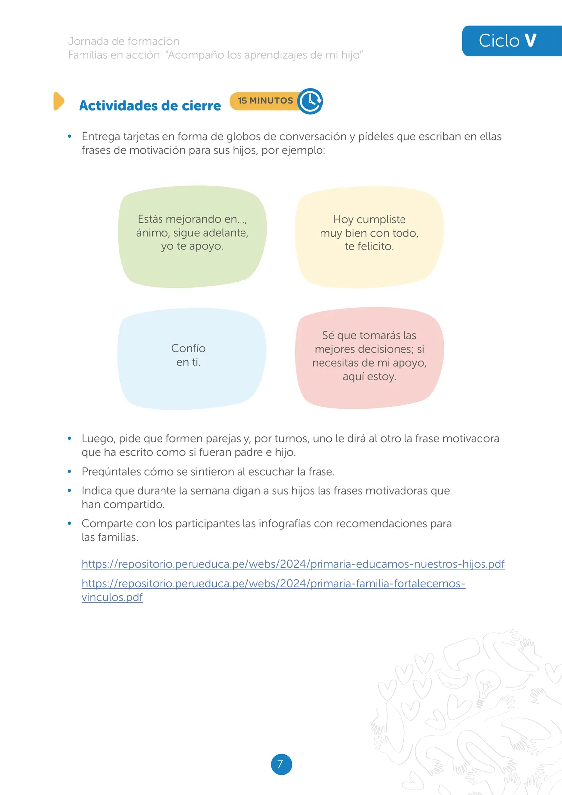 Página 7 de Jornada de formación “Familias en acción: acompaño los aprendizajes de mi hijo”  : ciclo V · 2025