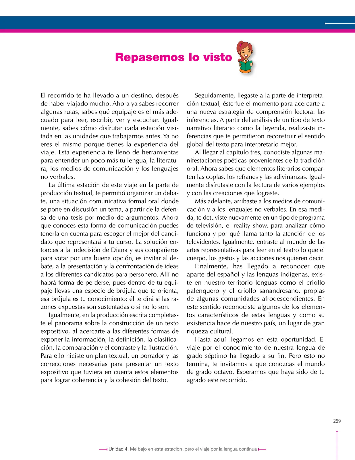 Página 259 de Lenguaje 7° · Secundaria Activa