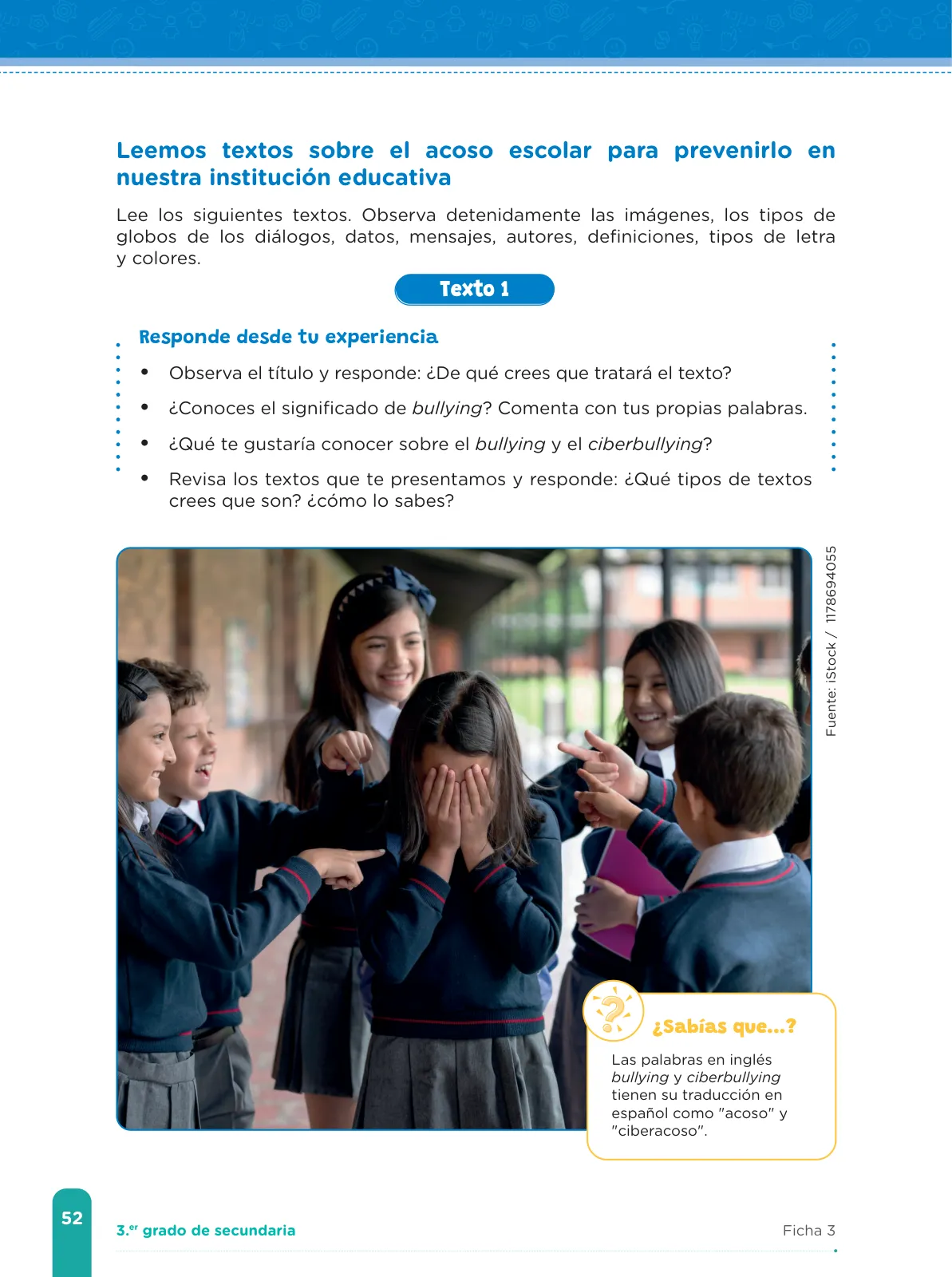 Miniatura página 54 de Fichas de aprendizaje de Comunicación 3 · 2024