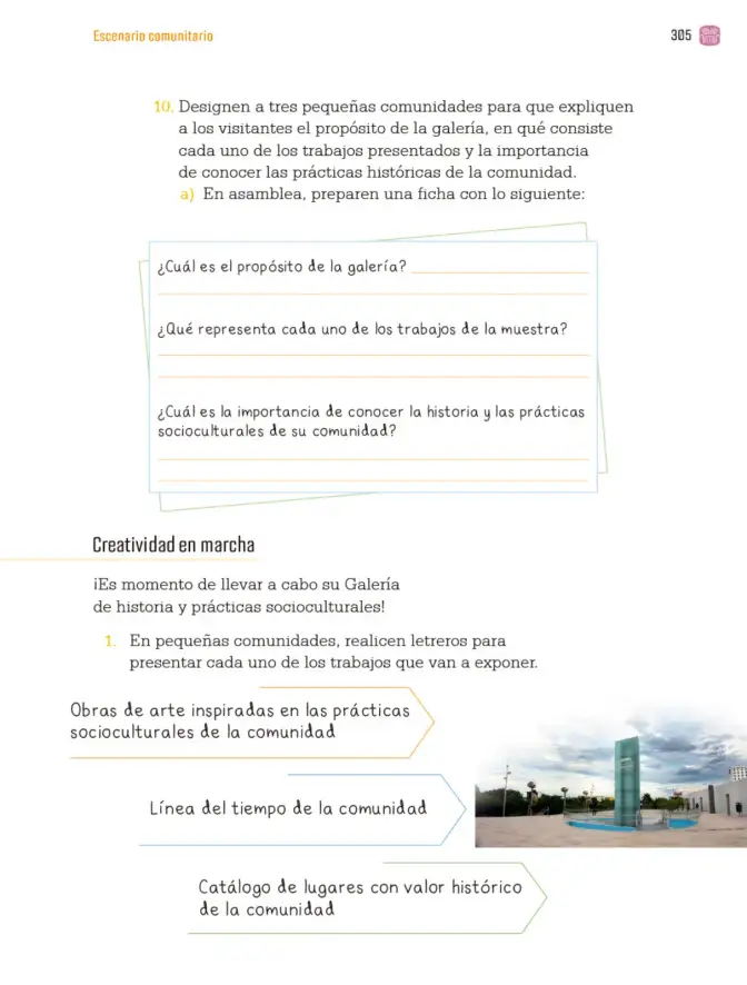 Página 308 de Proyectos Comunitarios. Libro de Educación Primaria Grado 3° Ciclo Escolar 2025 - 2026