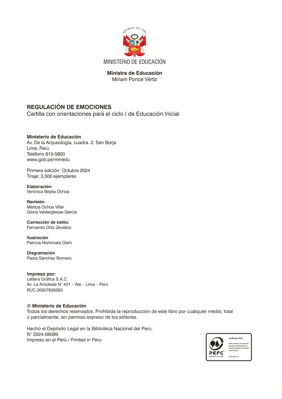 Página 4 de Regulación de emociones. Cartilla con orientaciones para el Ciclo I de Educación Inicial · 2024