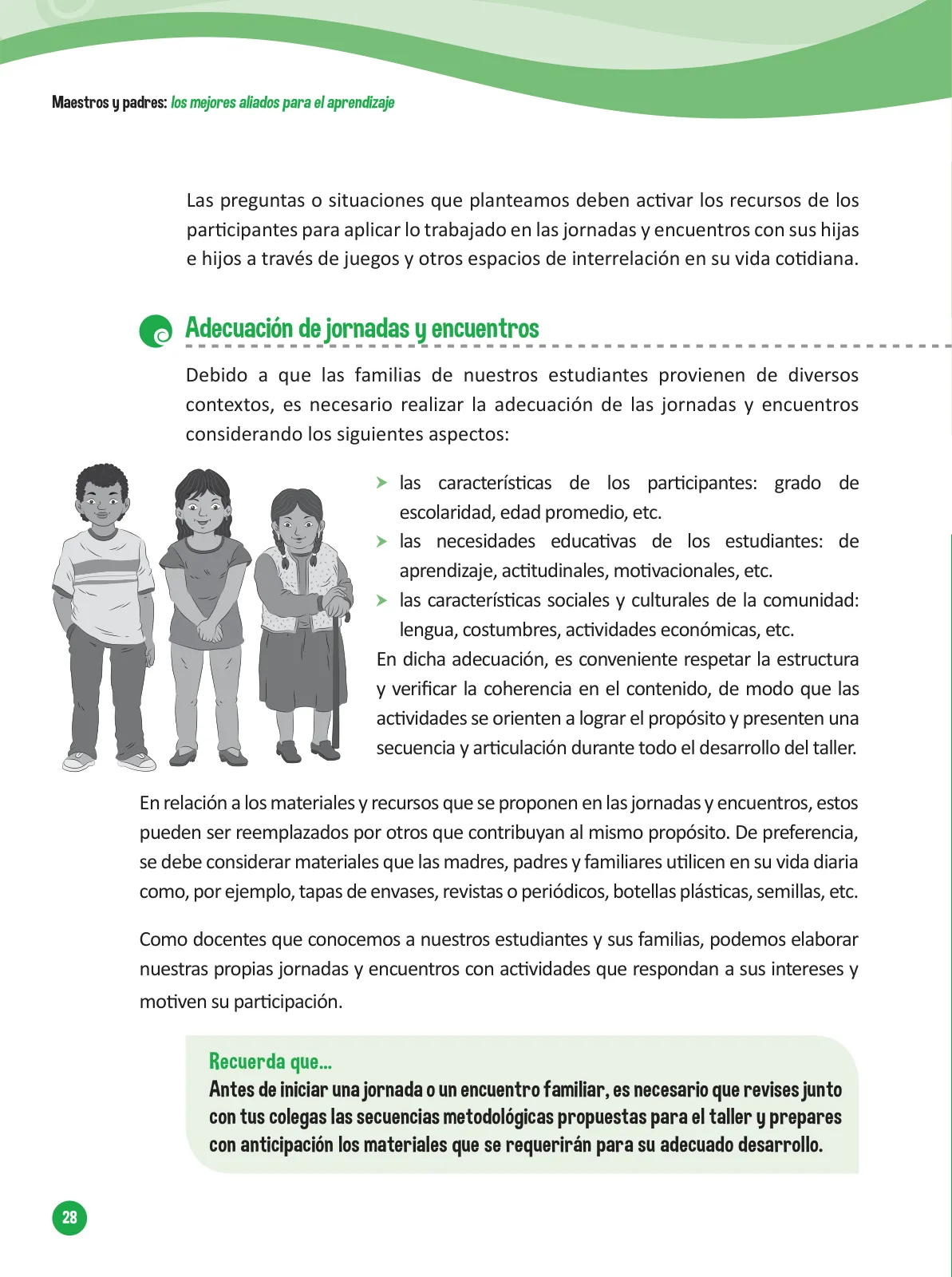 Página 30 de Guía para el trabajo docente con las familias del ciclo V de Primaria · 2016