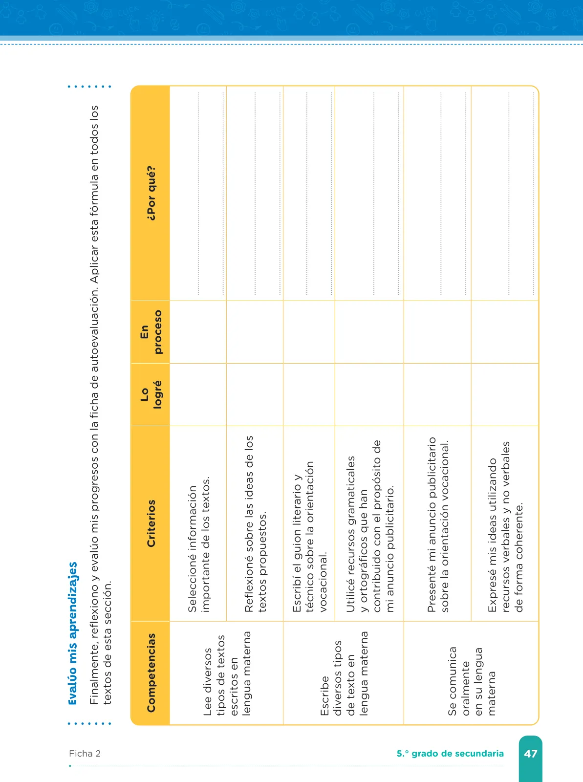 Página 49 de Fichas de aprendizaje de Comunicación 5 · 2024