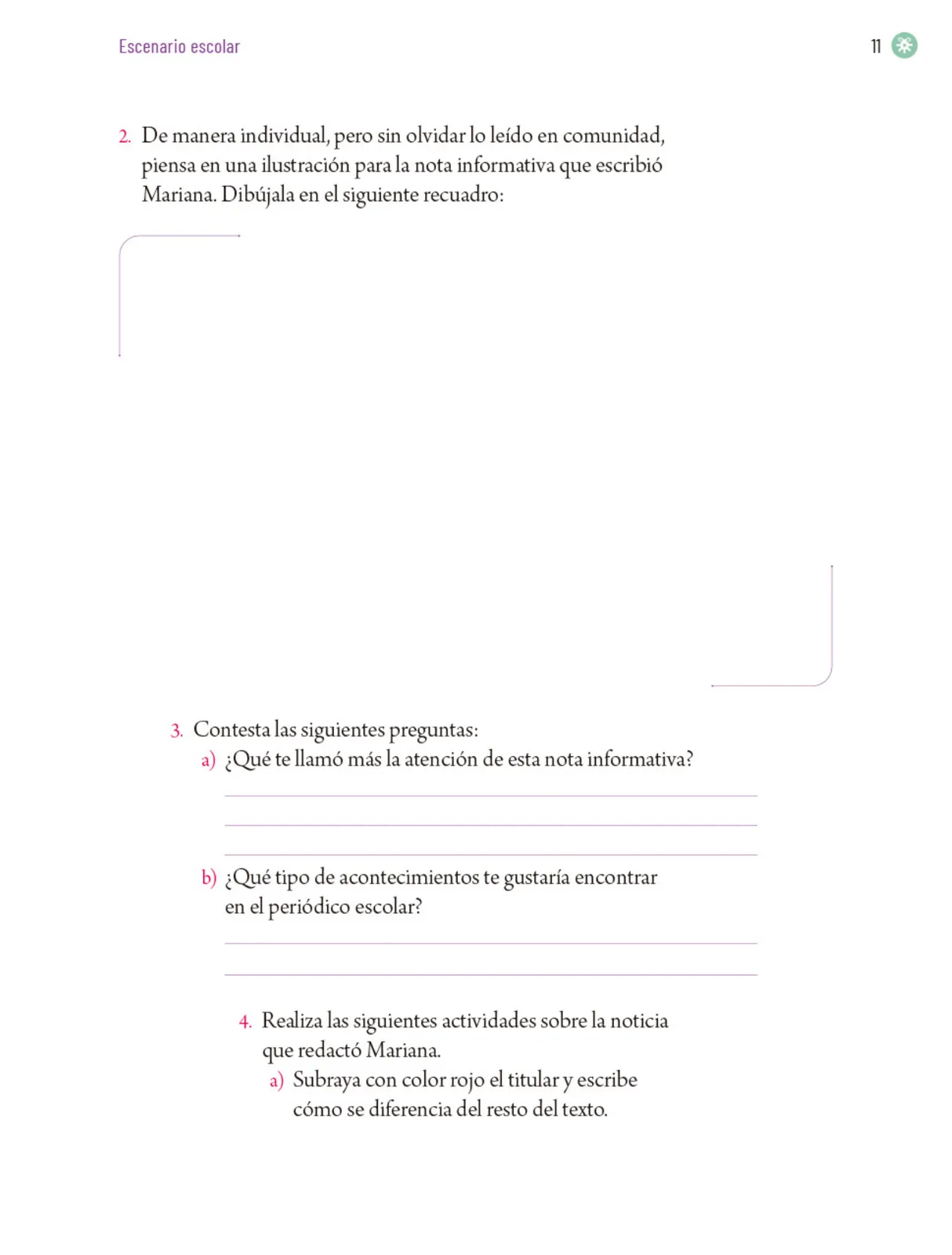 Página 14 de Proyectos Escolares. Libro de Educación Primaria Grado 5° Ciclo Escolar 2025 - 2026
