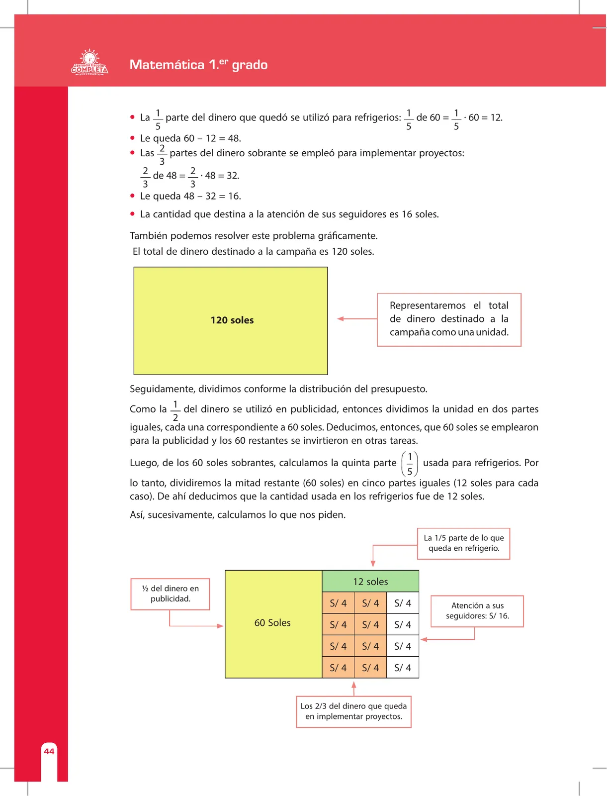 Miniatura página 44 de Matemática 1 : cuaderno de reforzamiento pedagógico - JEC · 2016