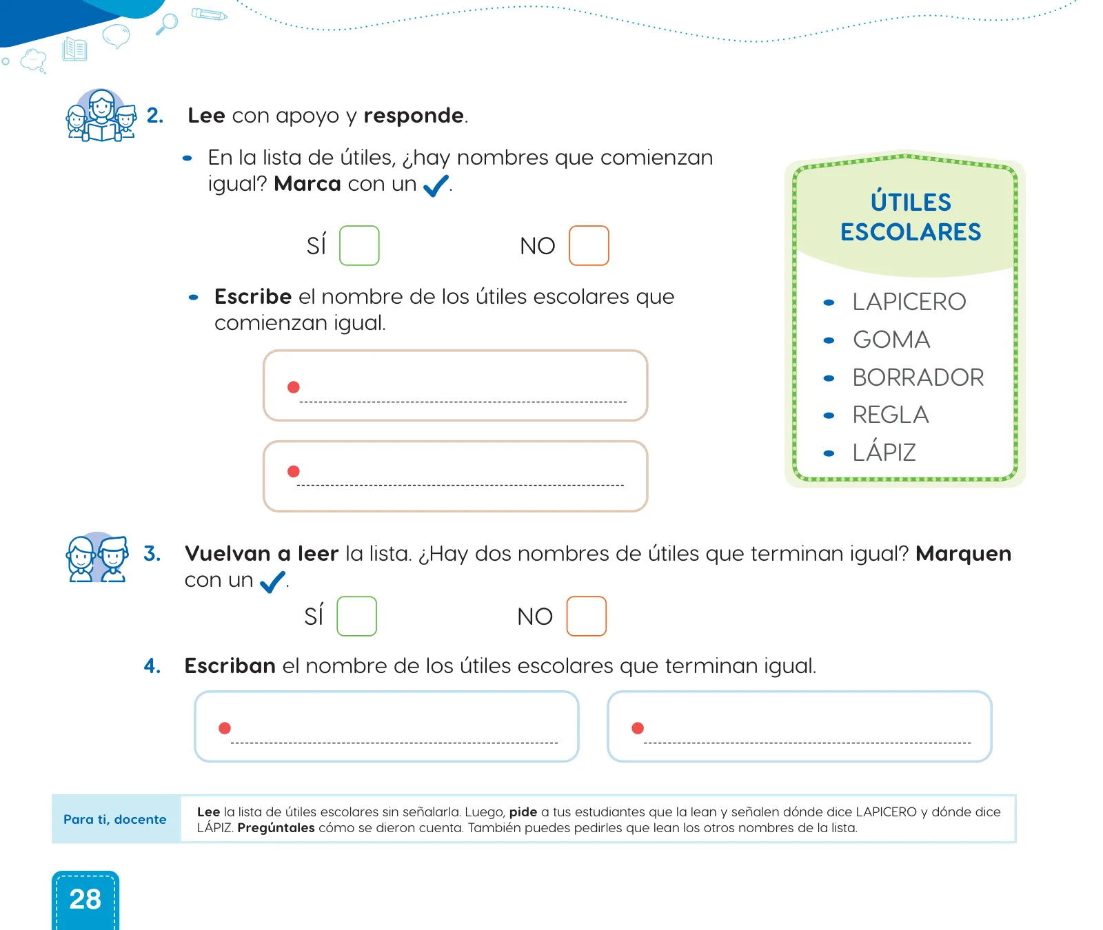 Página 30 de Cuadernillo de Comunicación 1, primer grado de Primaria · 2023
